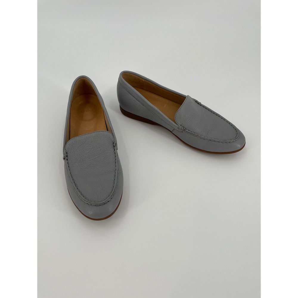 Dansko Lorri Grey Leather Loafers Womens Size 38 US 8 Slip On Comfort Shoes